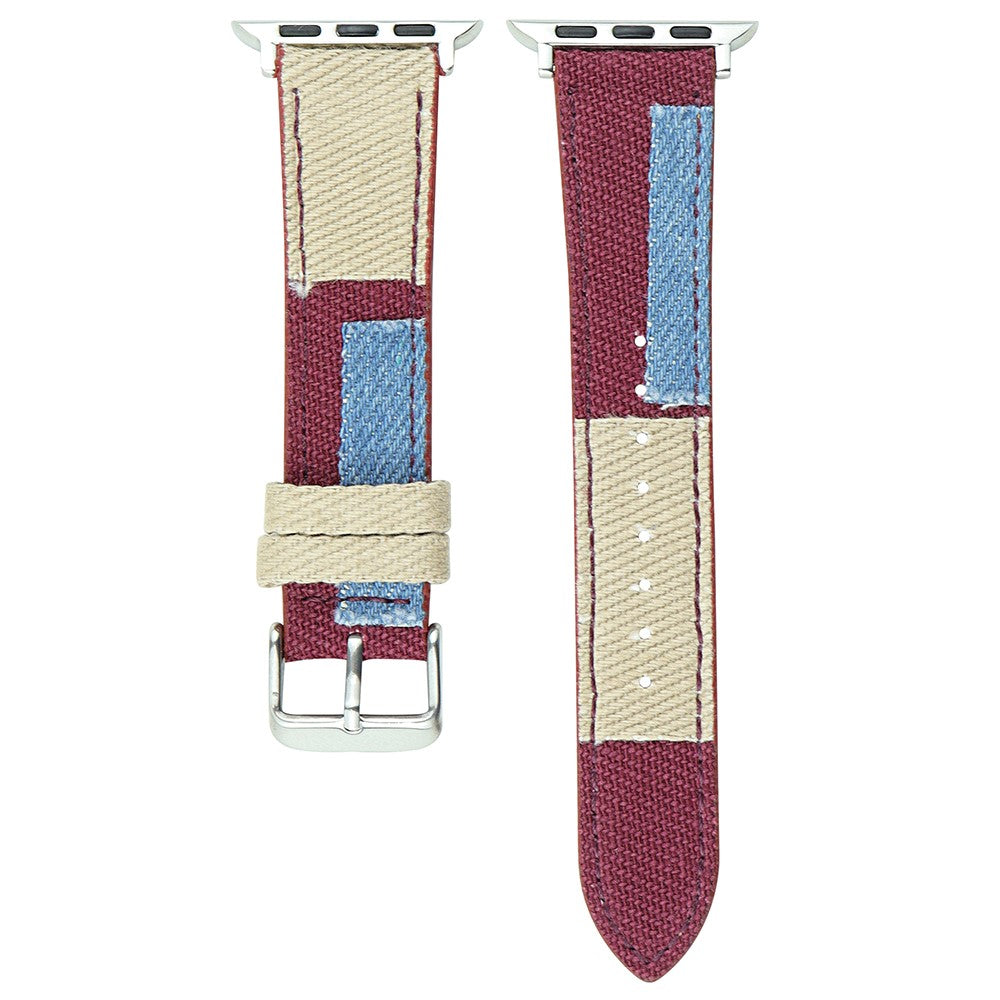 Nydelig Metal Og Nylon Universal Rem passer til Apple Smartwatch - Rød#serie_4