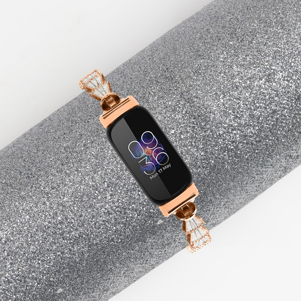 Metal Og Rhinsten Universal Rem passer til Fitbit Inspire 2 / Fitbit Inspire 1 - Guld#serie_2
