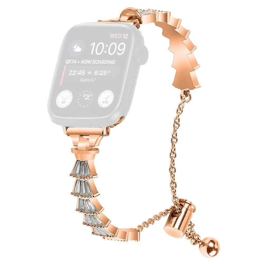 Vildt Sejt Metal Og Rhinsten Universal Rem passer til Apple Smartwatch - Pink#serie_2