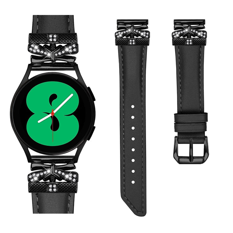 Fantastisk Kunstlæder Og Rhinsten Universal Rem passer til Smartwatch - Sort#serie_1