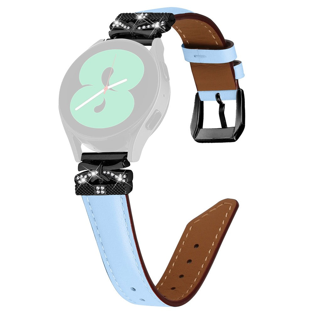 Fantastisk Kunstlæder Og Rhinsten Universal Rem passer til Smartwatch - Blå#serie_4