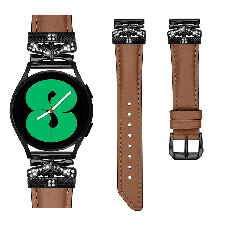 Fantastisk Kunstlæder Og Rhinsten Universal Rem passer til Smartwatch - Brun#serie_6