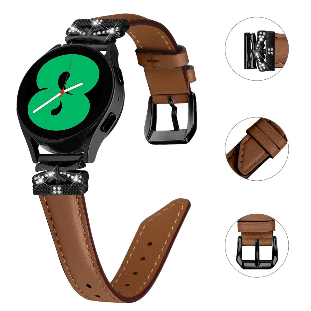 Fantastisk Kunstlæder Og Rhinsten Universal Rem passer til Smartwatch - Brun#serie_6