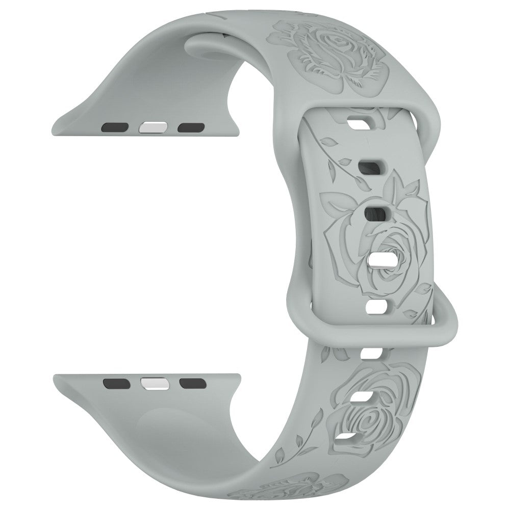 Holdbart Silikone Universal Rem passer til Apple Smartwatch - Sølv#serie_8