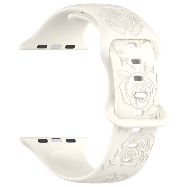 Super Kønt Silikone Universal Rem passer til Apple Smartwatch - Hvid#serie_15