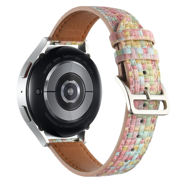 Garmin Active 5 / Samsung Galaxy Watch6 Classic 47mm 43mm Watch Band 20mm Braided Vegan Leather Wrist Strap - Light Pink#serie_1
