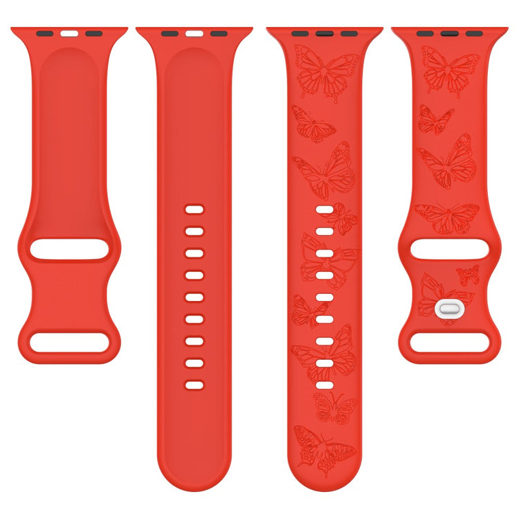 Rigtigt Fed Silikone Universal Rem passer til Apple Smartwatch - Sølv#serie_7