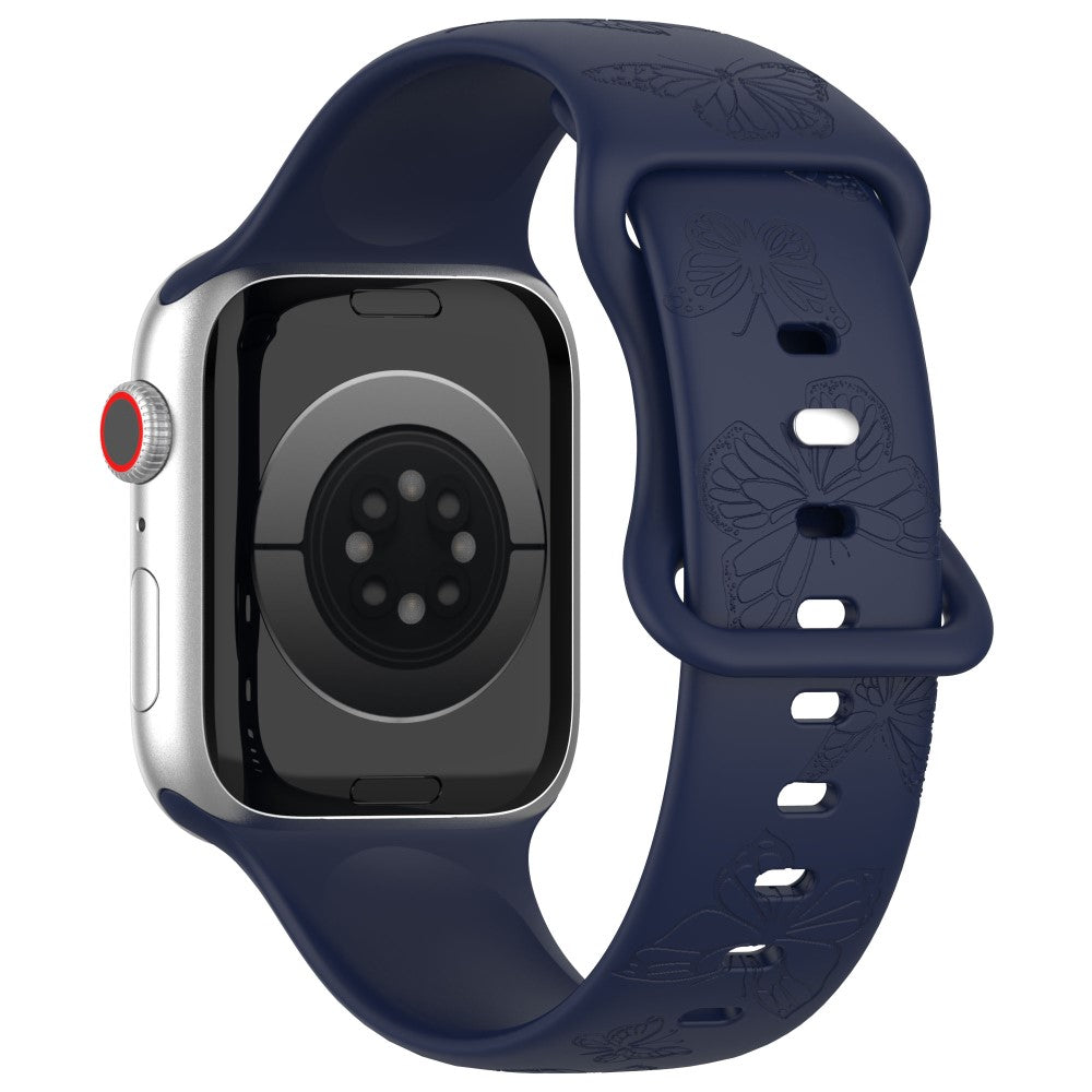 Rigtigt Fed Silikone Universal Rem passer til Apple Smartwatch - Blå#serie_12