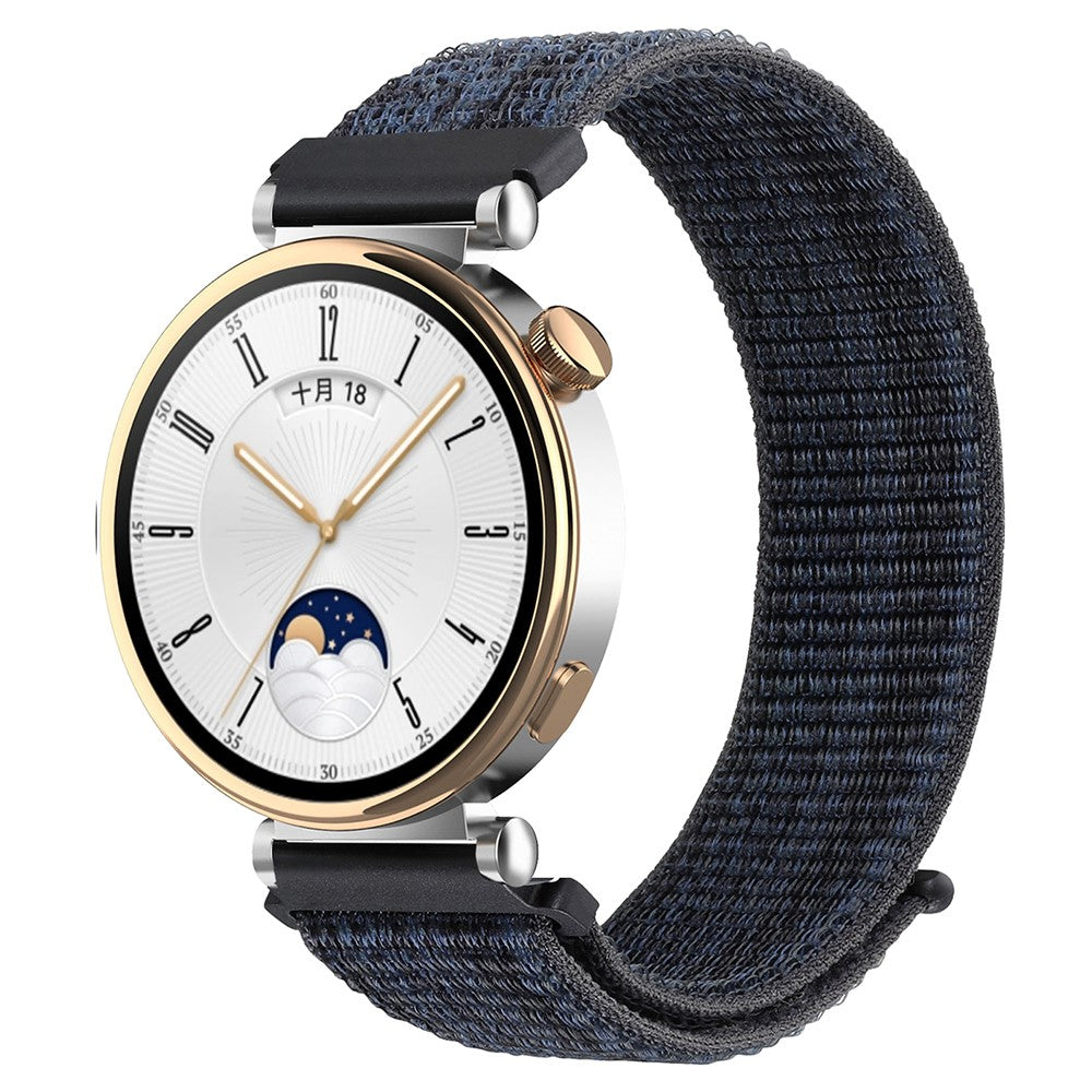 Huawei Watch GT 4 41mm / Garmin Venu 3S Nylon Watch Strap 18mm Sports Watchband - Black+Blue#serie_1