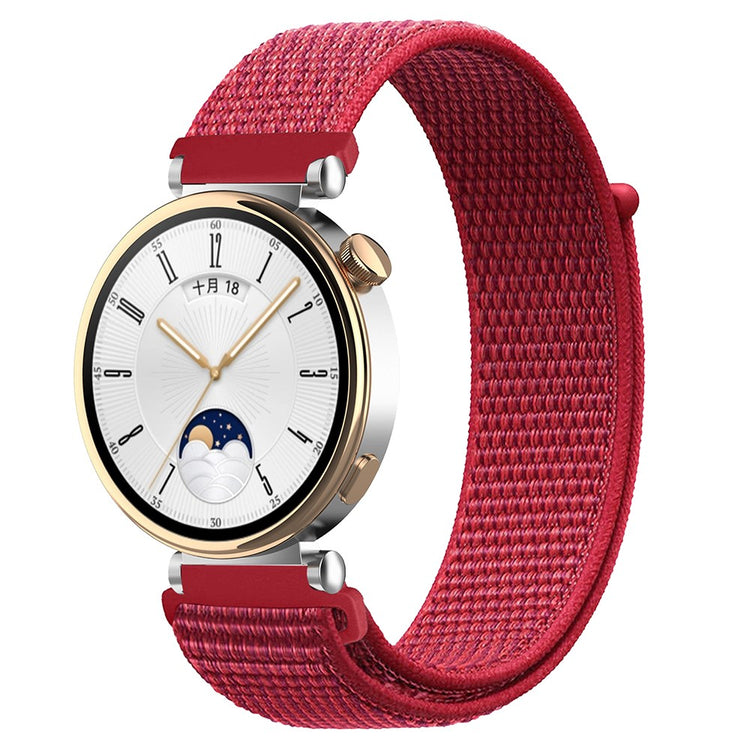 Huawei Watch GT 4 41mm / Garmin Venu 3S Watch Band 18mm Nylon Loop Adjustable Wrist Strap - Red#serie_17
