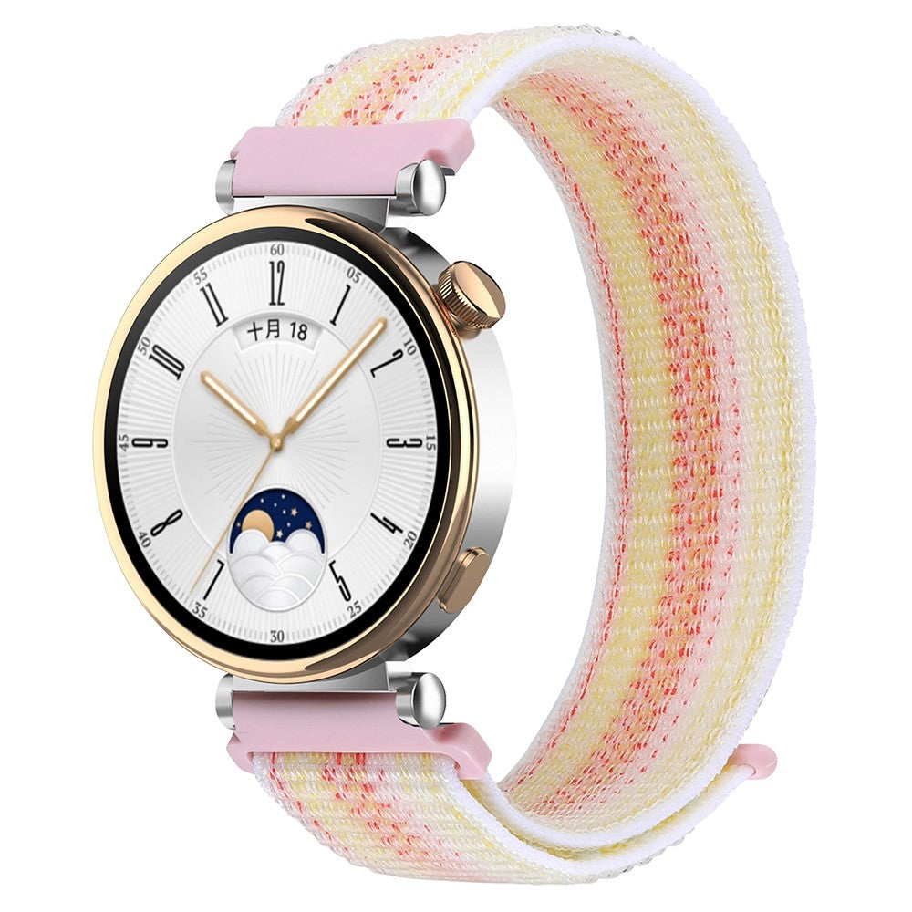 Huawei Watch GT 4 41mm / Garmin Venu 3S Watch Band 18mm Nylon Loop Adjustable Wrist Strap - Starlight+Light Pink#serie_25