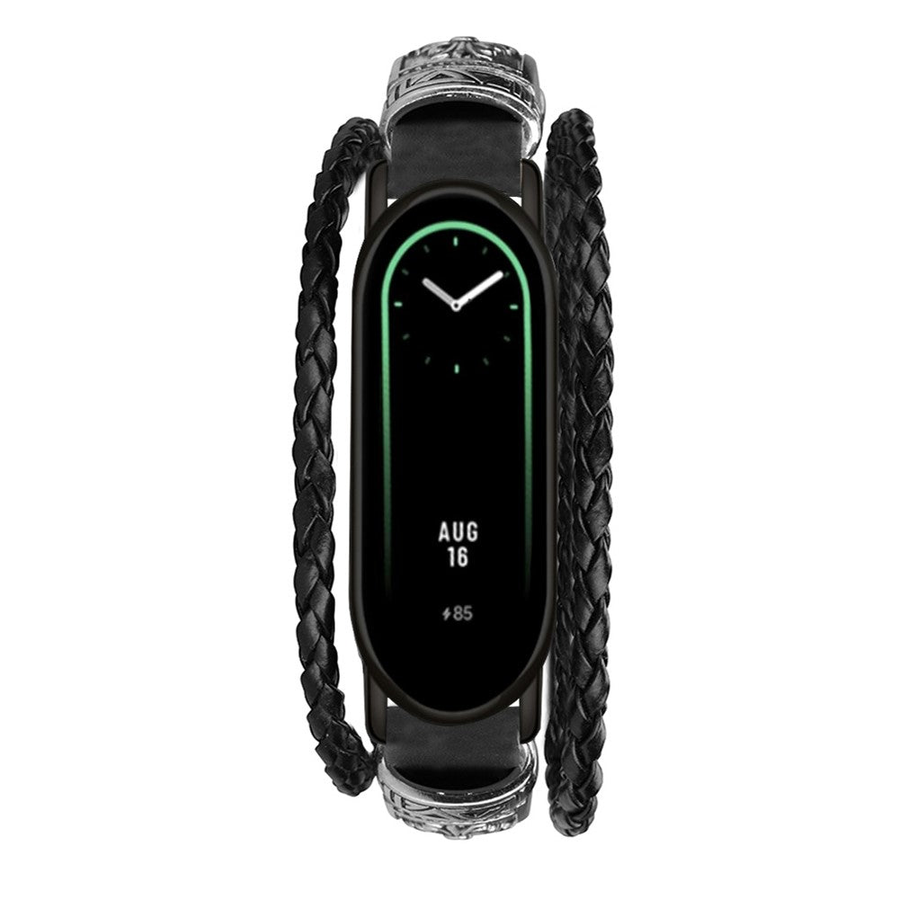 Xiaomi Smart Band 8 / Band 8 NFC Watch Bands Retro DIY-styled Bracelet with Connector - Black#serie_1
