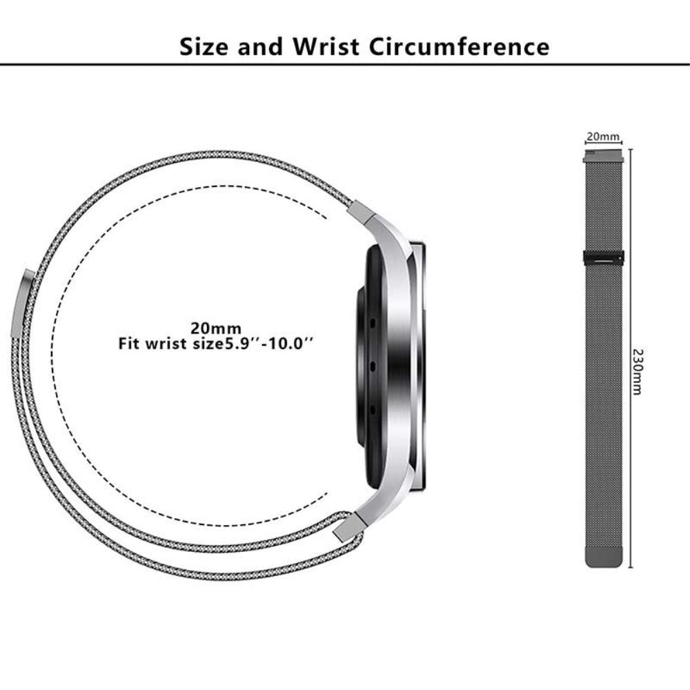 Meget Pænt Metal Universal Rem passer til Smartwatch - Sort#serie_5