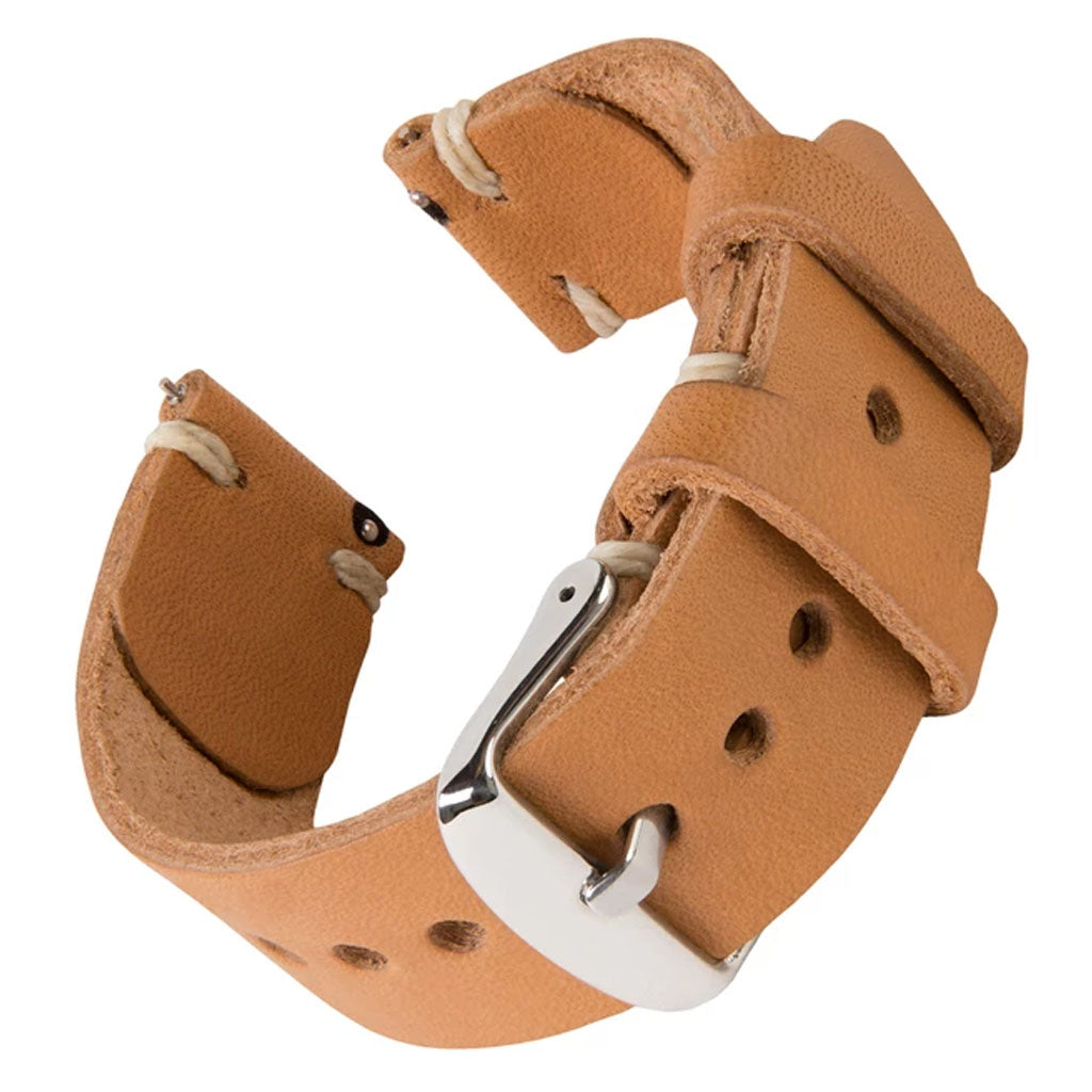 Rigtigt hårdfør TicWatch C2 Onyx Ægte læder Rem - Beige#serie_c015