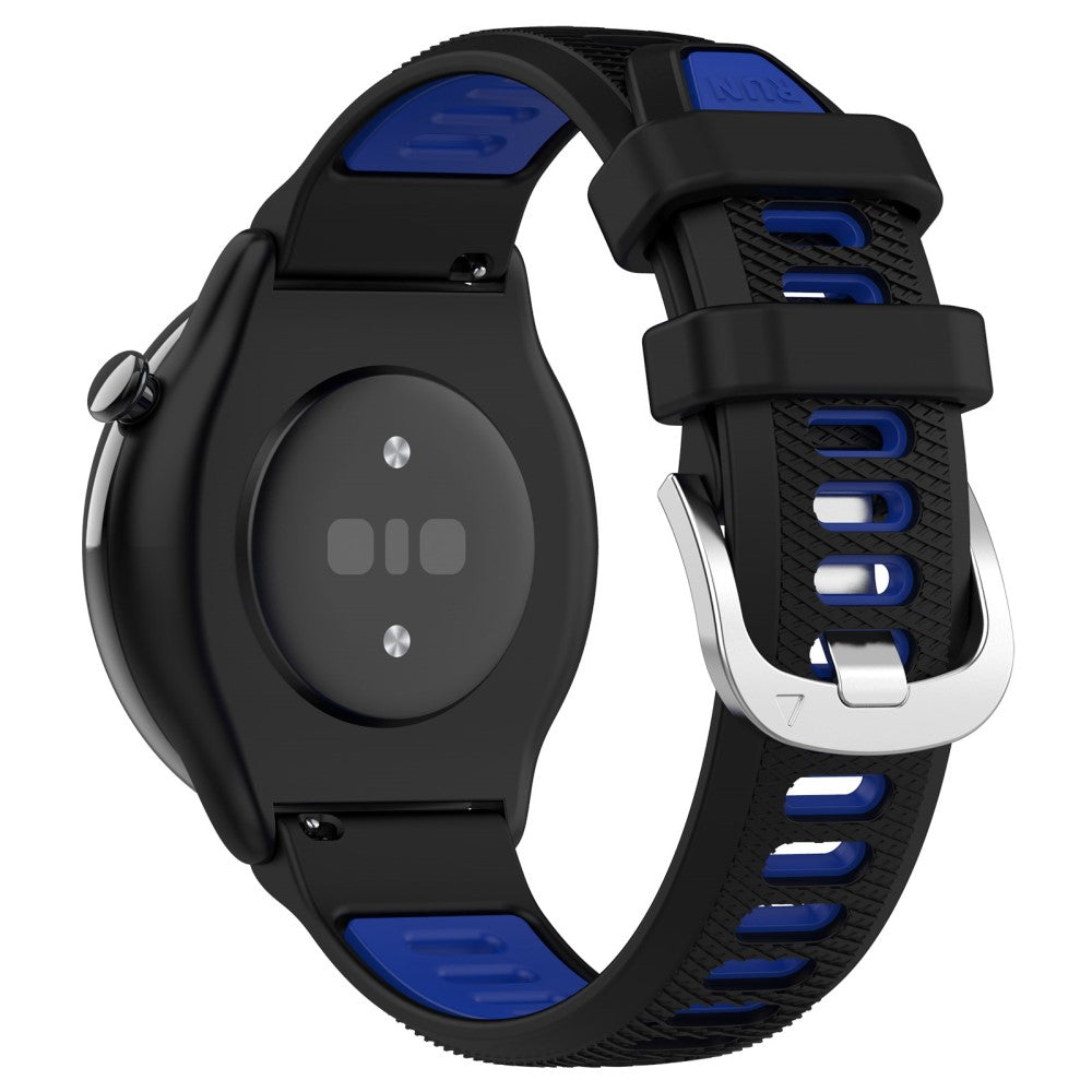 20mm Universal dual color cross strip silicone strap - Black / Blue#serie_4