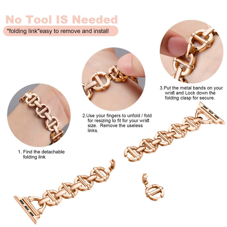 Vildt Holdbart Metal Universal Rem passer til Apple Smartwatch - Pink#serie_5