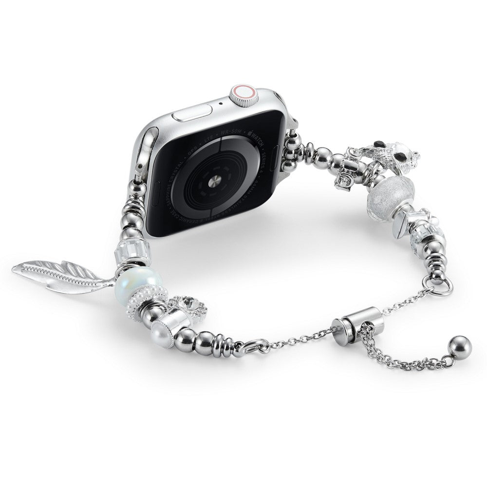 Vildt Smuk Metal Og Rhinsten Universal Rem passer til Apple Smartwatch - Sølv#serie_4