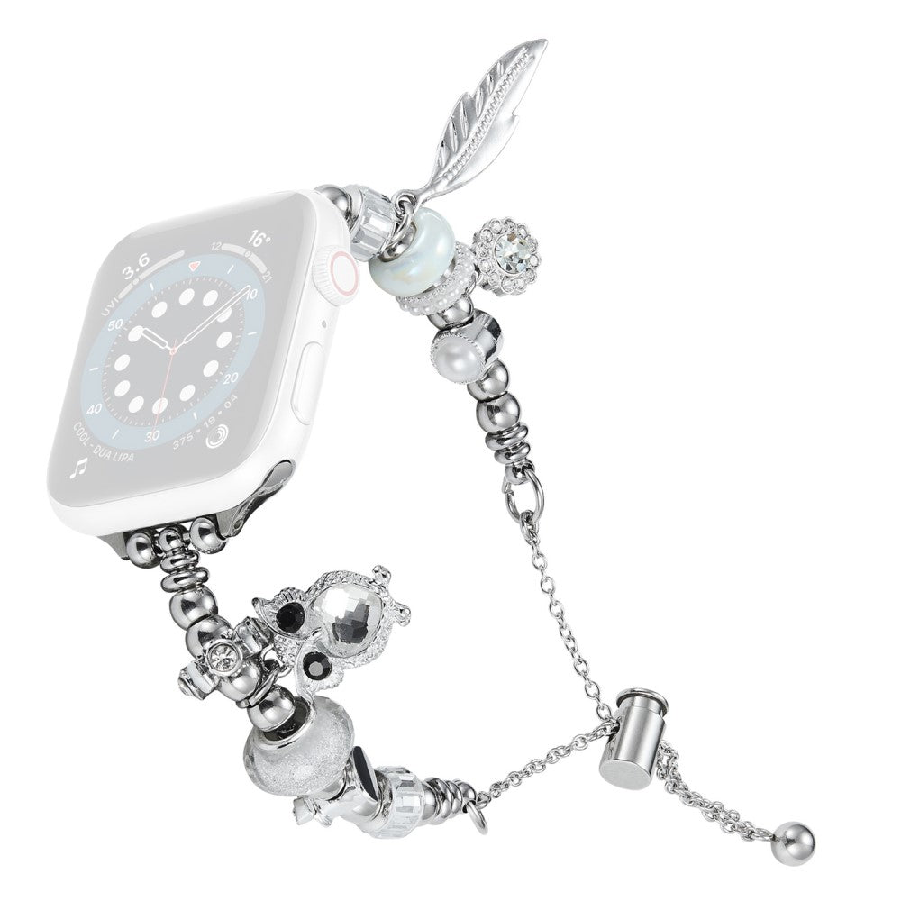 Vildt Smuk Metal Og Rhinsten Universal Rem passer til Apple Smartwatch - Sølv#serie_4