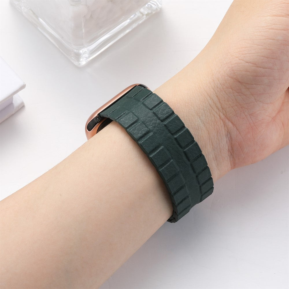 Meget Flot Ægte Læder Universal Rem passer til Apple Smartwatch - Grøn#serie_10