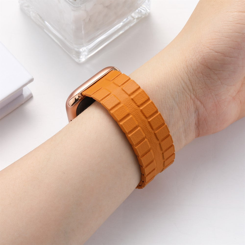 Meget Flot Ægte Læder Universal Rem passer til Apple Smartwatch - Gul#serie_3