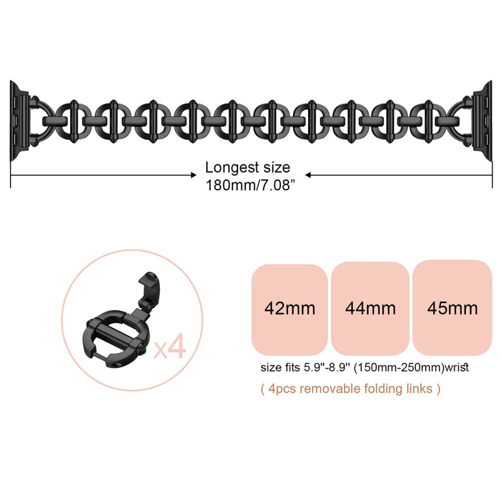 Meget Skøn Metal Universal Rem passer til Apple Smartwatch - Sort#serie_1