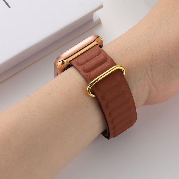 Rigtigt Kønt Ægte Læder Universal Rem passer til Apple Smartwatch - Brun#serie_1