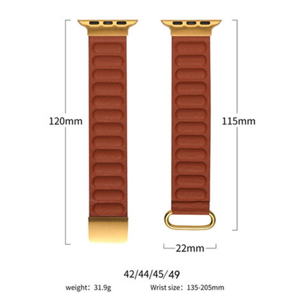 Rigtigt Kønt Ægte Læder Universal Rem passer til Apple Smartwatch - Orange#serie_3