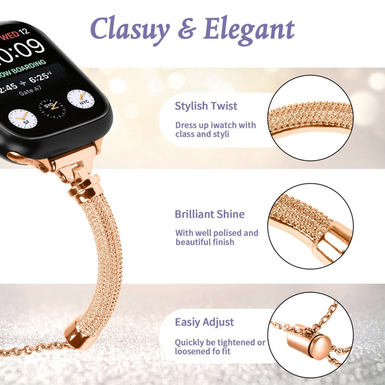 Rigtigt Fantastisk Metal Universal Rem passer til Apple Smartwatch - Pink#serie_3