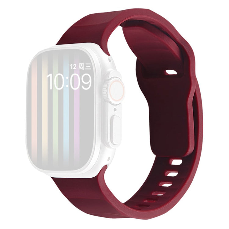 Apple Watch Series 9 41mm wavy style silicone strap - Wine Red#serie_1