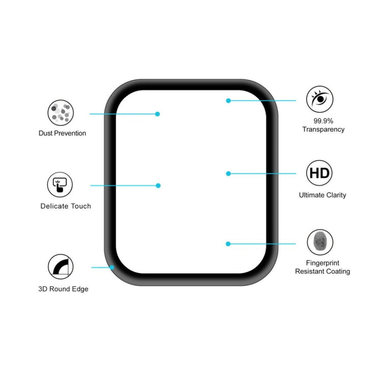 2stk Apple Watch Series 4 40mm / Apple Watch 40mm Hærdet Glas Skærmbeskytter - Gennemsigtig#serie_210