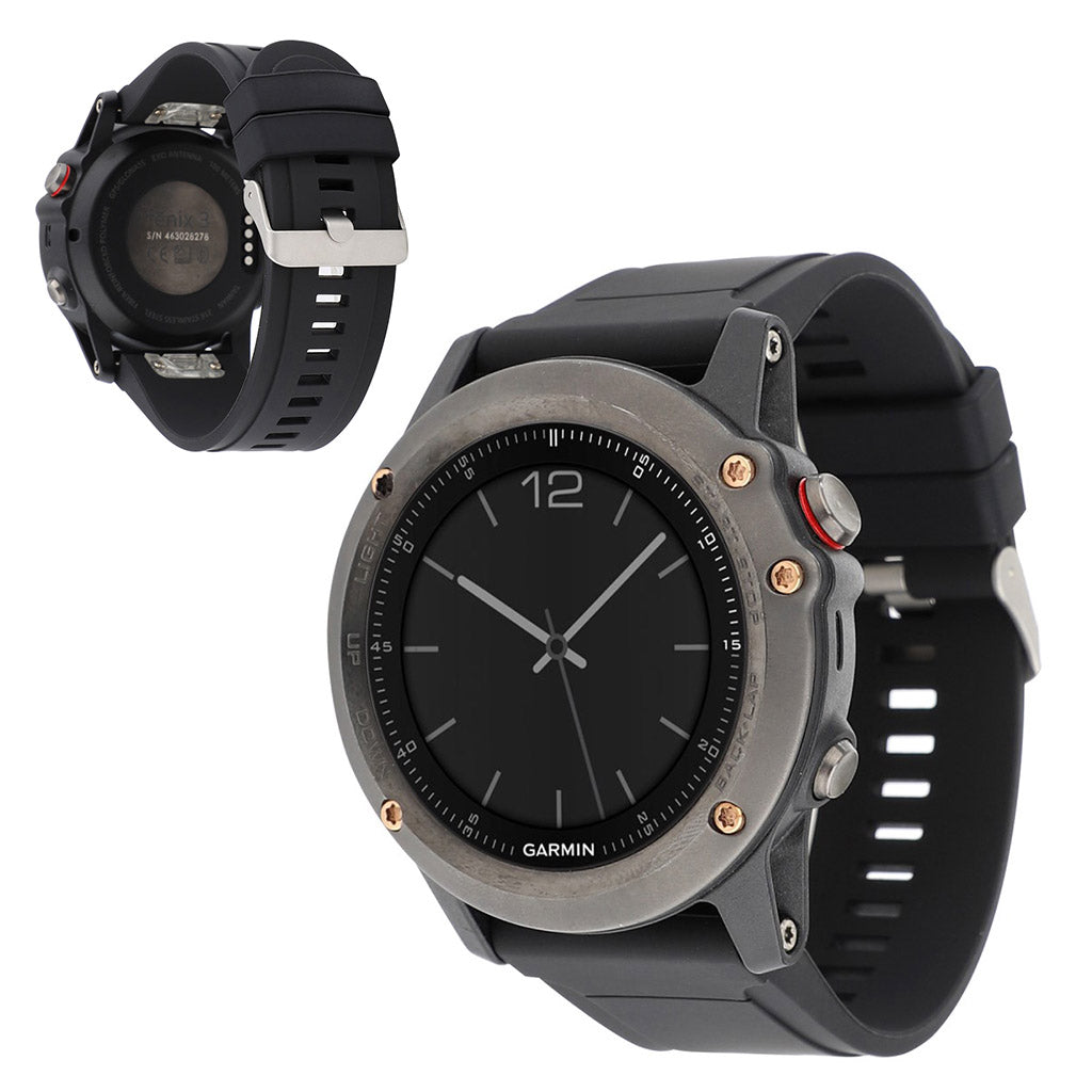 Garmin Fenix 5 / 5 Plus / Forerunner 935 22mm silicone watch band - Black#serie_1