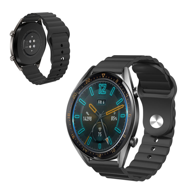 22mm Universal simple silicone watch band - Black#serie_1