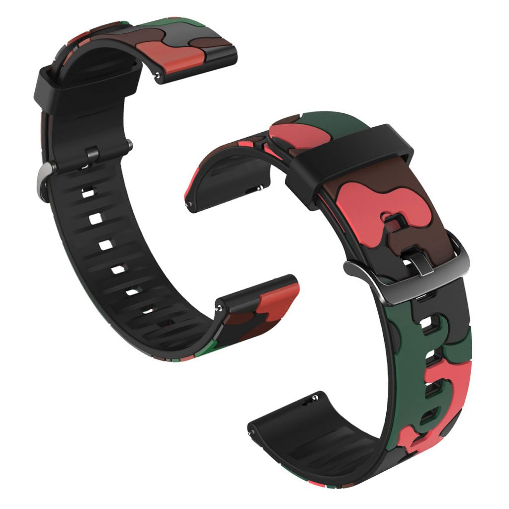 22mm camouflage watch band for Samsung, Huawei and Amazfit watch - Red#serie_1