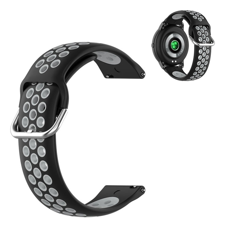 22mm Universal dual color sport silicone watch band - Black / Grey#serie_6