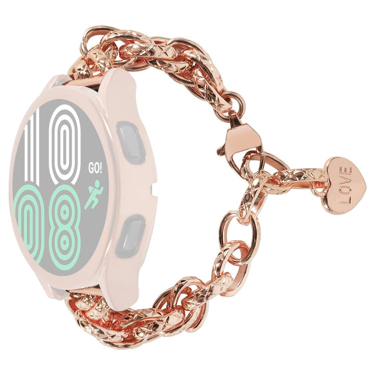 20mm Universal cute heart pendant stainless steel watch strap - Rose Gold#serie_3