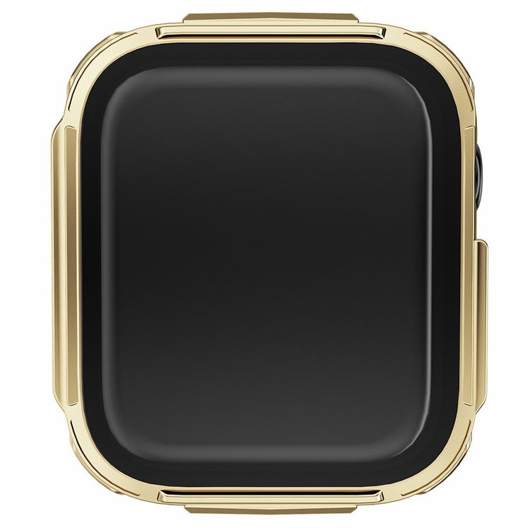 Rigtigt Fint Apple Watch Series 7 45mm Cover med Skærmbeskytter i Plastik og Hærdet Glas - Guld#serie_4