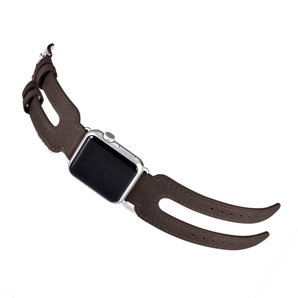 Helt vildt fint Apple Watch Series 5 40mm Ægte læder Rem - Brun#serie_1