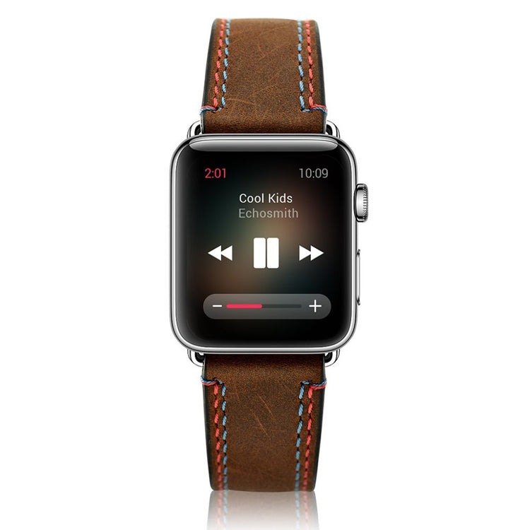 Apple Watch Series 5 44mm / Apple Watch 44mm Ægte læder Rem - Brun#serie_060