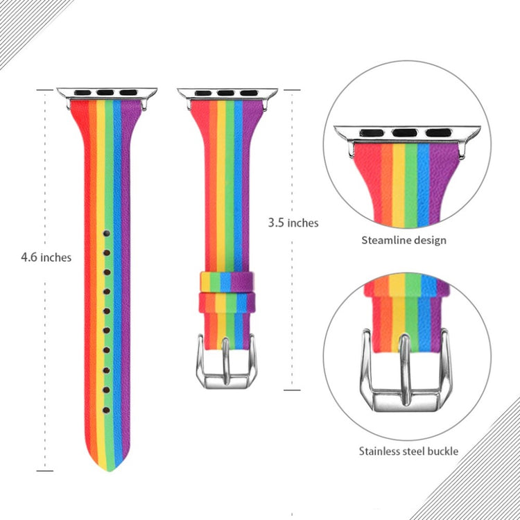 Super kønt Universal Apple Ægte læder Rem - Flerfarvet#serie_4