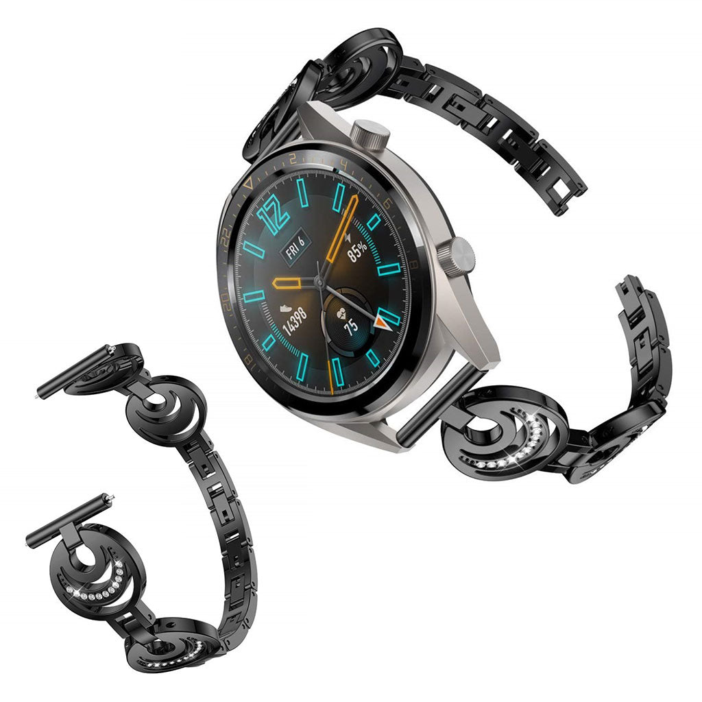 Vildt flot Huawei Watch GT 2 46mm Metal og Rhinsten Rem - Sort#serie_1