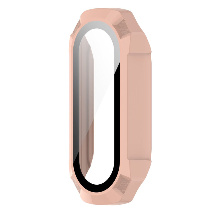 Beskyttende Xiaomi Mi Band 7 Cover med Skærmbeskytter i Plastik og Hærdet Glas - Pink#serie_6