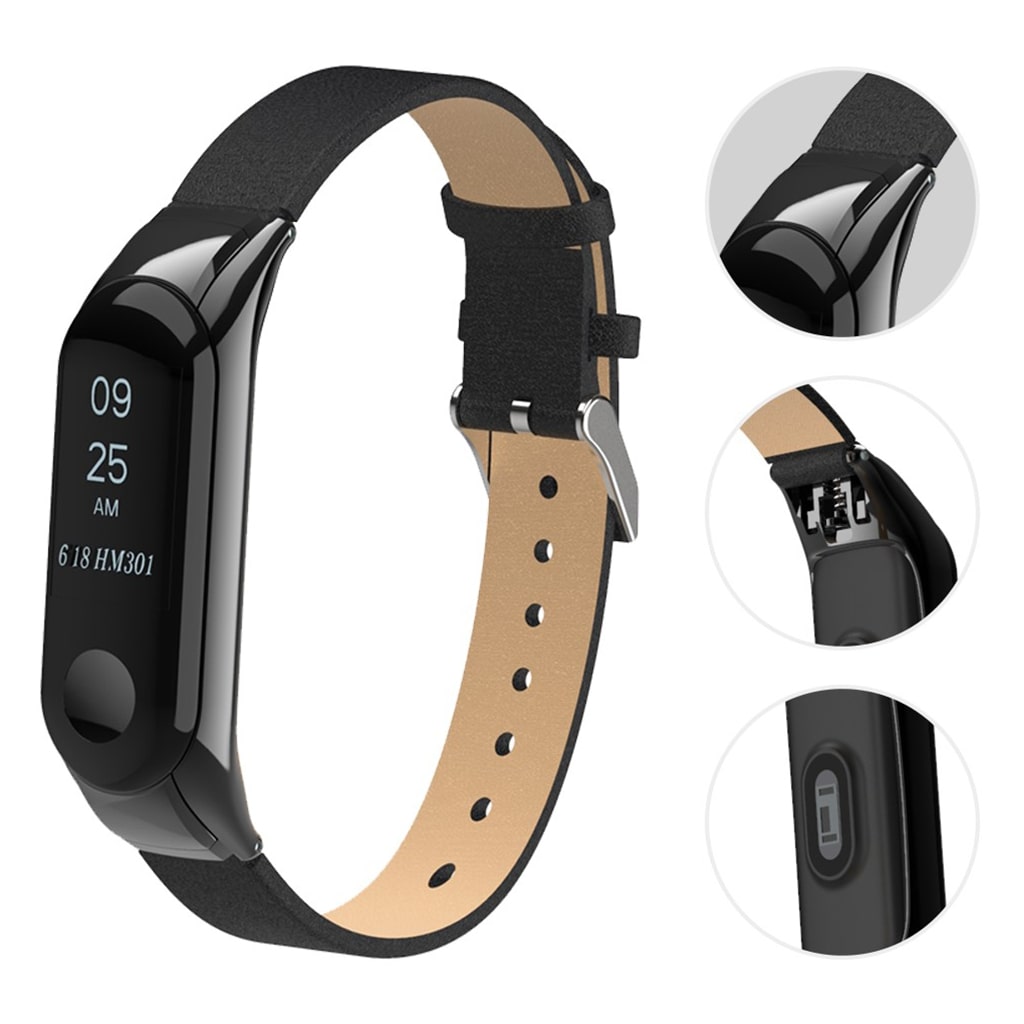 Eminent Xiaomi Mi Smart Band 4 Γgte lΓ¦der Rem - Sort#serie_1