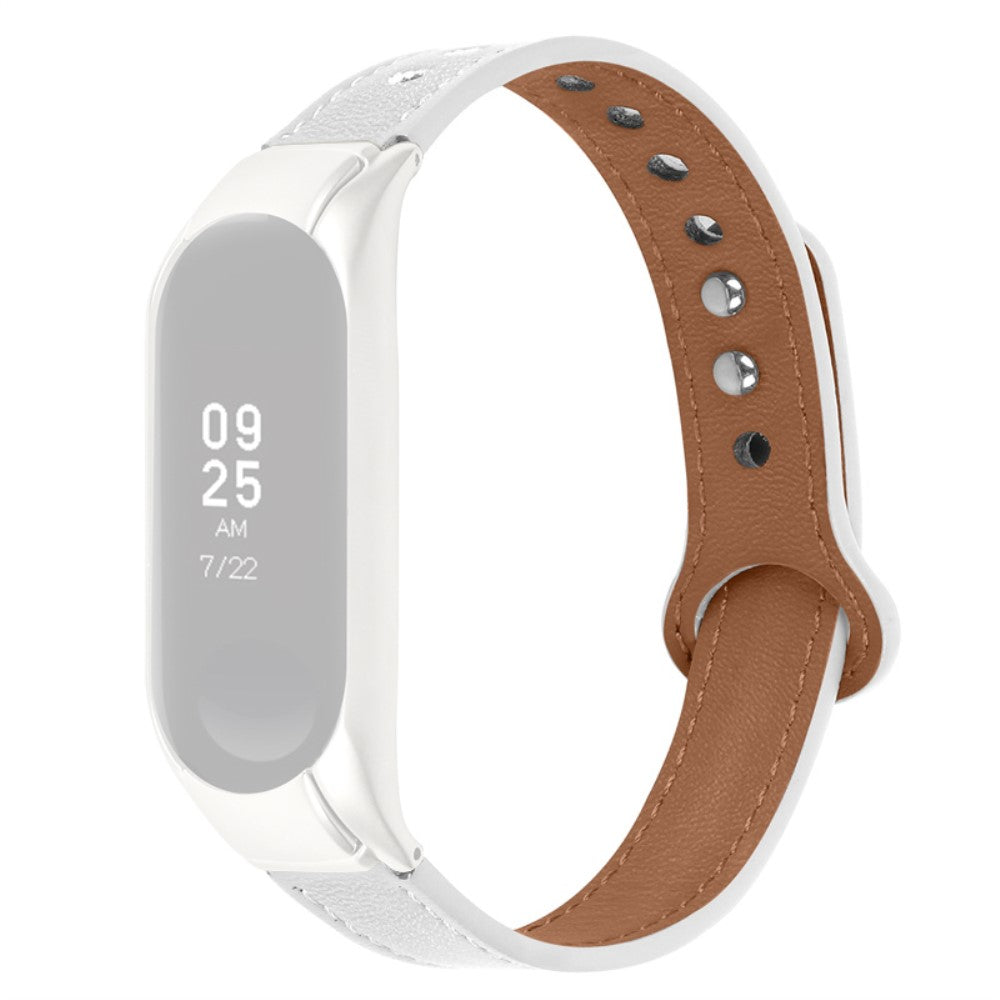 Xiaomi Mi Smart Band 4 / Xiaomi Mi Band 3 Γgte lΓ¦der Rem - Hvid#serie_1