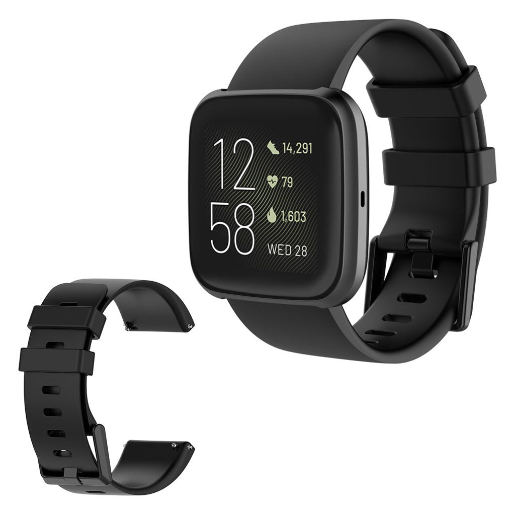 Vildt sejt Fitbit Versa 2 / Fitbit Versa Lite Silikone Rem - StΓΈrrelse: S - Sort#serie_1