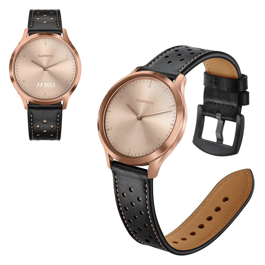 Fed Garmin Vivoactive 3 / Garmin Vivomove HR Γgte lΓ¦der Rem - Sort#serie_1