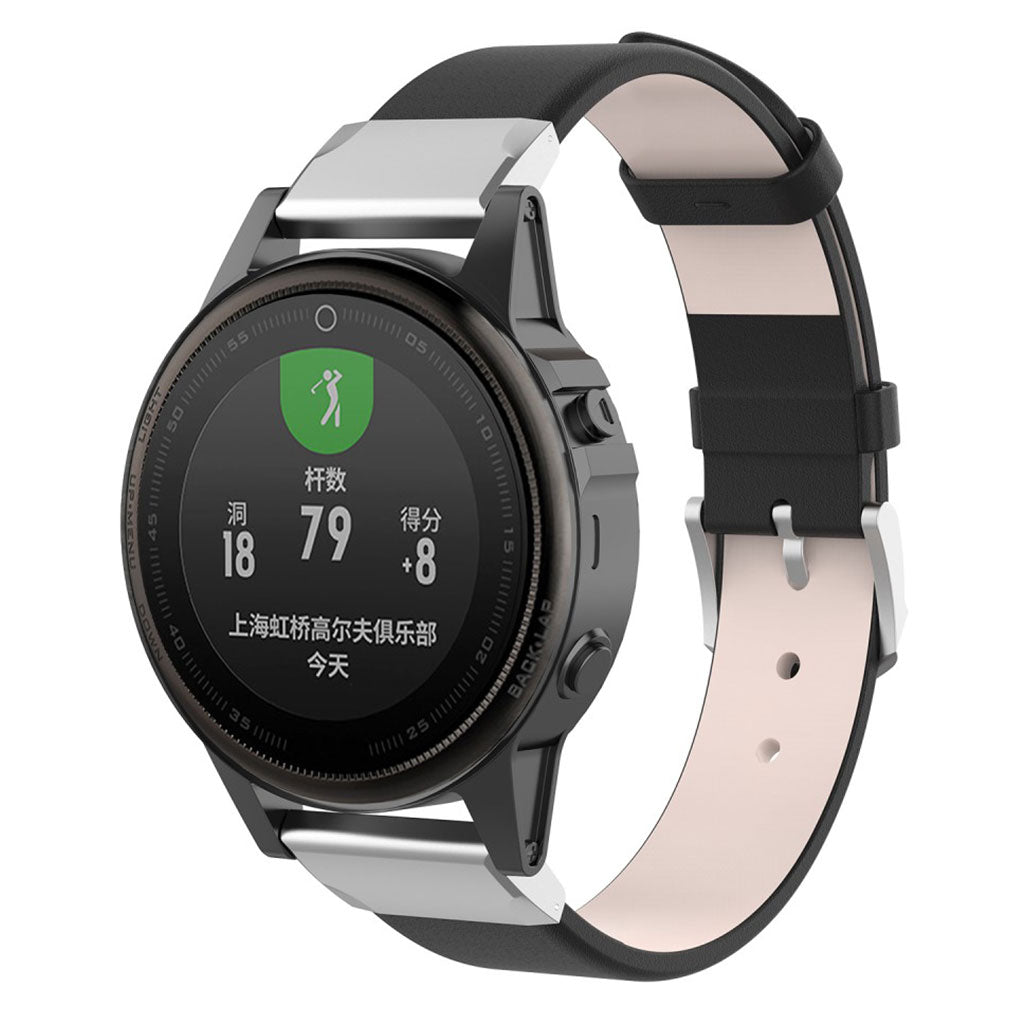 Yndigt Garmin Fenix 5S Γgte lΓ¦der Rem - Sort#serie_1