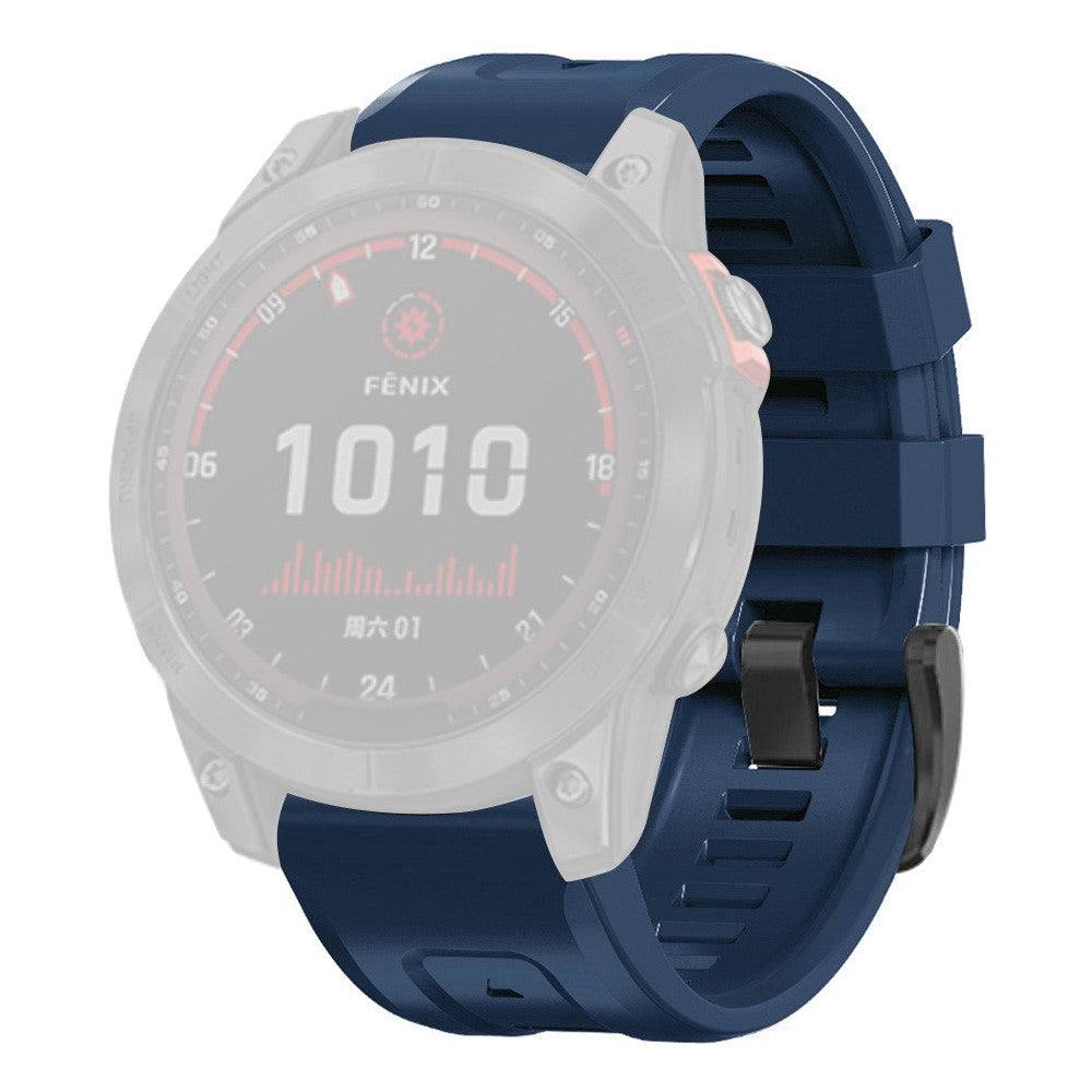 Super hΓ₯rdfΓΈr Garmin Fenix 7X Silikone Rem - BlΓ₯#serie_1