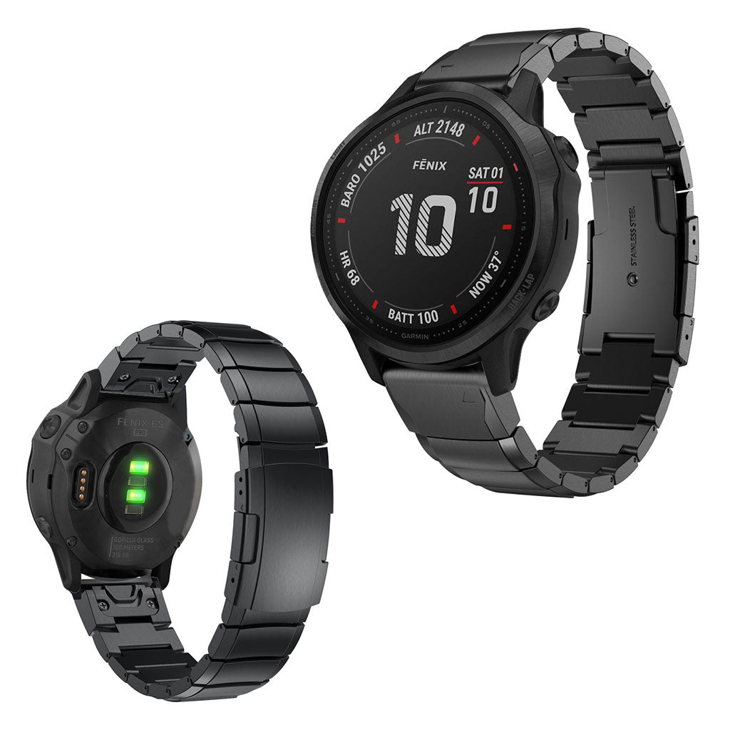 SkΓΈn Garmin Fenix 6S Metal Rem - Sort#serie_1