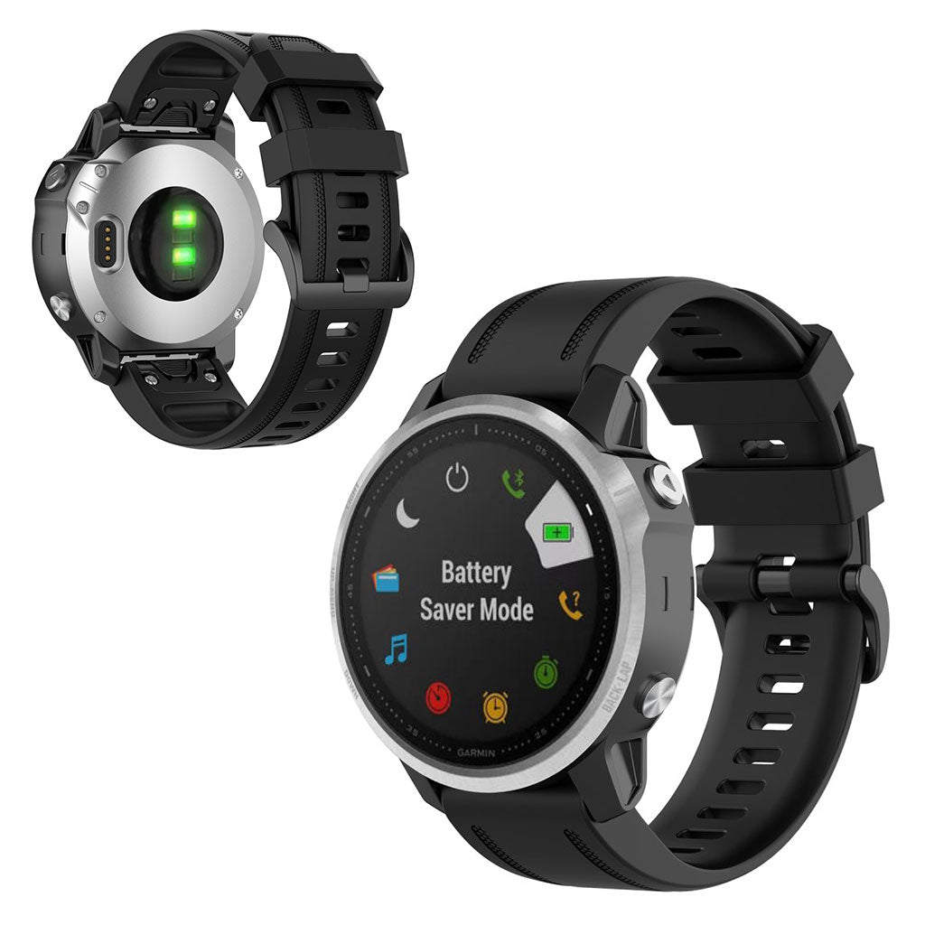 Rigtigt sejt Garmin Fenix 6S Silikone Rem - Sort#serie_1