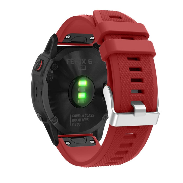 Meget fed Garmin Fenix 6 Silikone Rem - Rød#serie_4